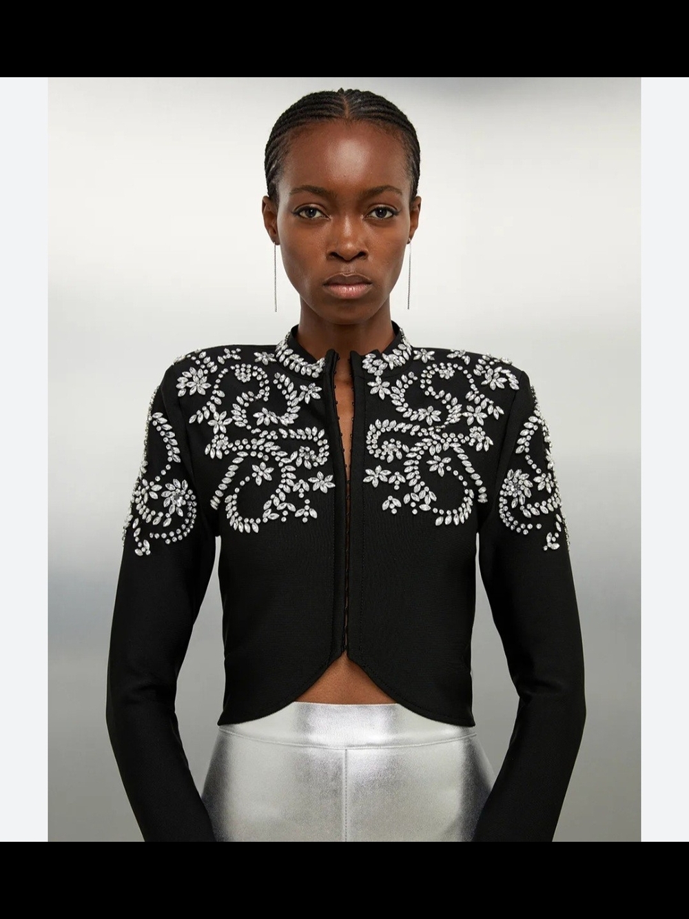 Karen Millen Figure Form Bandage Embellished Knit Jacket